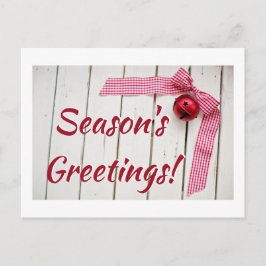 Red Bell Red Gingham Ribbon Postkarte