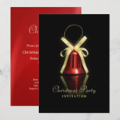 Red Bell Weihnachts-Party Einladung (Vorne/Hinten)