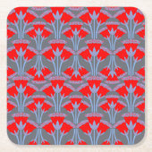 Red Bellflower Square Paper Coaster  Rechteckiger Pappuntersetzer (Vorderseite)