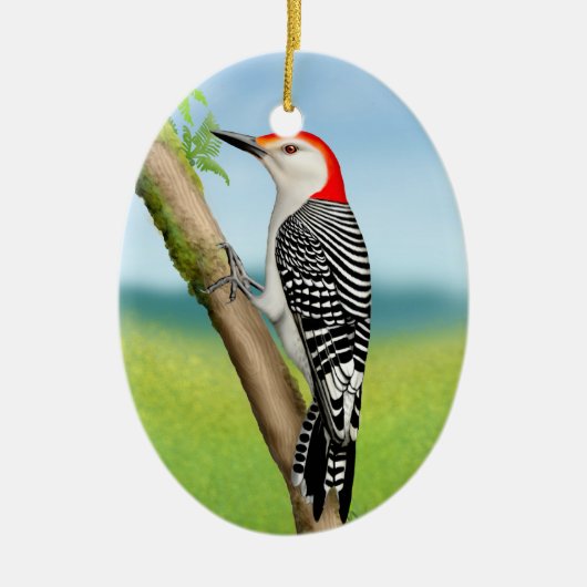 Red Bellied Woodpecker auf Branch Ornament (Vorne)