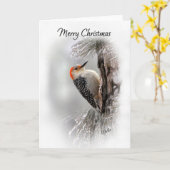 Red-Bellied Woodpecker Weihnachtskarte Karte (Gelbe Blume)