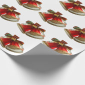 Red Bells White Wrapping Paper Geschenkpapier (Ecke)