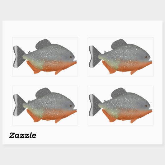 Red Belly Piranha Rechteckiger Aufkleber (Blatt)