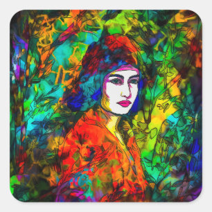 Red Beret Quadratischer Aufkleber