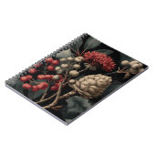 Red Berries and Exotic Seed Pods on Black Notizblock (Linke Seite)