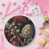 Red Berries and Exotic Seed Pods on Black Pappteller (Party)