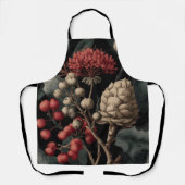 Red Berries and Exotic Seed Pods on Black Schürze (Vorderseite)