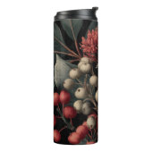 Red Berries and Exotic Seed Pods on Black Thermosbecher (Nach links gedreht)