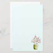 Red Berries Aquarellen Weihnachten Briefpapier (Vorne/Hinten)