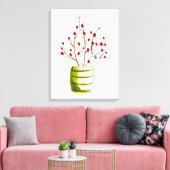 Red Berries Aquarellen Weihnachten Leinwanddruck (Insitu (Wohnzimmer))