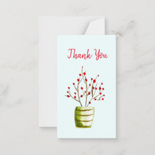 Red Berries Aquarellen Weihnachten Mitteilungskarte