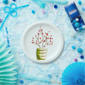 Red Berries Aquarellen Weihnachten Pappteller (Party)