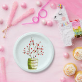 Red Berries Aquarellen Weihnachten Pappteller (Party)