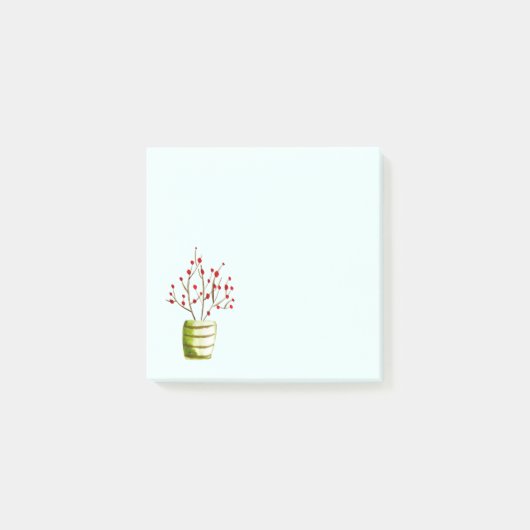 Red Berries Aquarellen Weihnachten Post-it Klebezettel (Vorderseite)