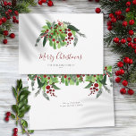 Red Berries Aquarellgarten Weihnachten<br><div class="desc">Eine elegante Weihnachtskarte für Sie,  um sich mit Ihrer speziellen Urlaubsbotschaft anzupassen. Entwickelt von Thisisnotme©</div>