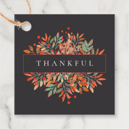 Red Berries & Autumn Leaves Custom Brown Botanic Geschenkanhänger