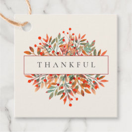 Red Berries & Autumn Leaves individuell anpassbar Geschenkanhänger