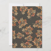 Red Berries & Blätter Brown Erntedank Dinner Einladung (Rückseite)