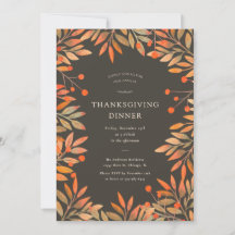 Red Berries & Blätter Brown Erntedank Dinner