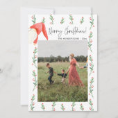 Red Berries Boho Frohe Weihnachtsfamilie Card Einladung (Vorderseite)