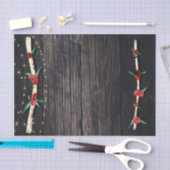 Red Berries Branches & Lights Rustic Holiday Party Seidenpapier (Handwerk)