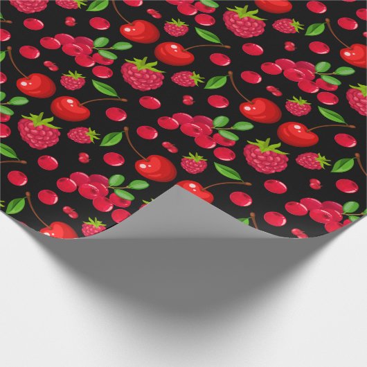 Red Berries Delight in lebendiges Muster Geschenkpapier (Ecke)