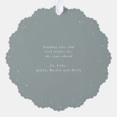 Red Berries + Eucalyptus Christmas Wreath Photo  Ornament Karte (Rückseite)