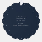 Red Berries + Eucalyptus Christmas Wreath Photo Ornament Karte (Rückseite)