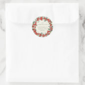 Red Berries + Eucalyptus Holiday Wreath Address Runder Aufkleber (Tasche)