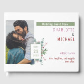 Red Berries & Eucalyptus Wedding Guest Book Gästebuch (Vorderseite)