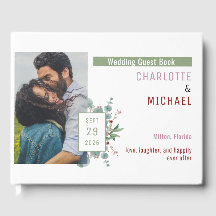 Red Berries & Eucalyptus Wedding Guest Book