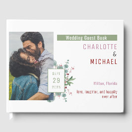 Red Berries & Eucalyptus Wedding Guest Book Gästebuch