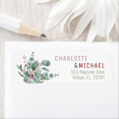Red Berries & Eukalyptus Wedding Address Label (Insitu)