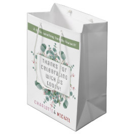 Red Berries & Eukalyptus Wedding Gift Bag Mittlere Geschenktüte