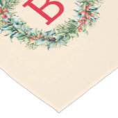 Red Berries & Evergreens Weihnachtskranz 2 Mittelgroßer Tischläufer (Ecke)