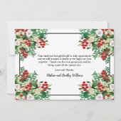 Red Berries Floral Holiday Wedding Vielen Dank Dankeskarte (Rückseite)