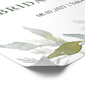 Red Berries Foliage Brautparty Poster (Ecke)