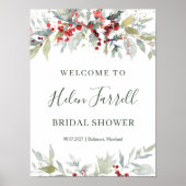 Red Berries Foliage Brautparty Poster (Vorne)