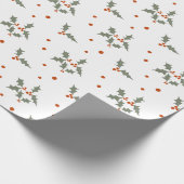 Red Berries Foliage Holly Weihnachtsgeschenk Geschenkpapier (Ecke)