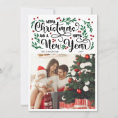 Red Berries Foto Frohe Weihnachten Frohes Neues Ja (Vorderseite)