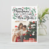 Red Berries Foto Frohe Weihnachten Frohes Neues Ja (Stehend Vorderseite)