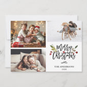 Red Berries Frohe Weihnachten 3 Foto Collage (Vorderseite)