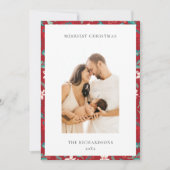 Red Berries Frohe Weihnachten Blumenmuster Foto (Vorderseite)