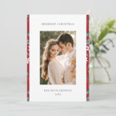 Red Berries Frohe Weihnachten Blumenmuster Foto (Stehend Vorderseite)