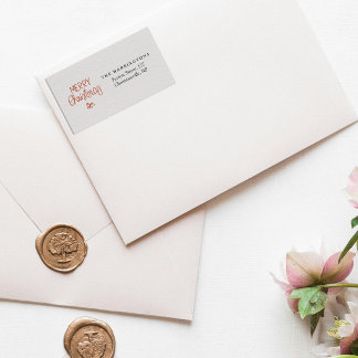 Red Berries Frohe Weihnachten Custom Rücksendeadre Adressaufkleber