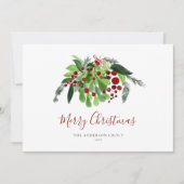 Red Berries Green Business Logo Weihnachten (Vorderseite)