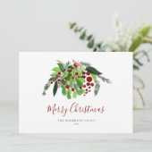 Red Berries Green Business Logo Weihnachten (Stehend Vorderseite)