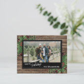 Red Berries Green Holly Niedlich Botanical Foliage Postkarte (Stehend Vorderseite)