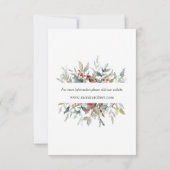 Red Berries Greenerage Foliage Wedding Save the Da Einladung (Rückseite)