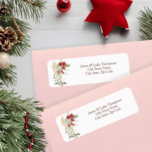 Red Berries Greenery Elegant